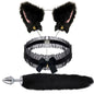 5 In 1 Fox Tail Butt Plug Set Cat Ears Headband Choker Ball Gag Nipple Clamps BDSM Cosplay Pet Play Accessories for Couples