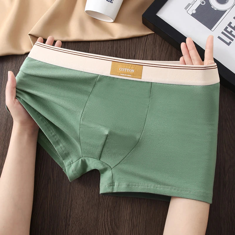 5Pcs/Lot Men Underwear Pure Cotton Boxer Shorts Hombre Panties Man Breathable Underpants Sexy Sports Comfort Male Boxers L-4XL