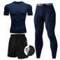 Men's 2/3pcs sets Boxing suit rashguard male kit MMA compression clothing men long-sleeved t-shirt+leggings tracksuit Sport Suit