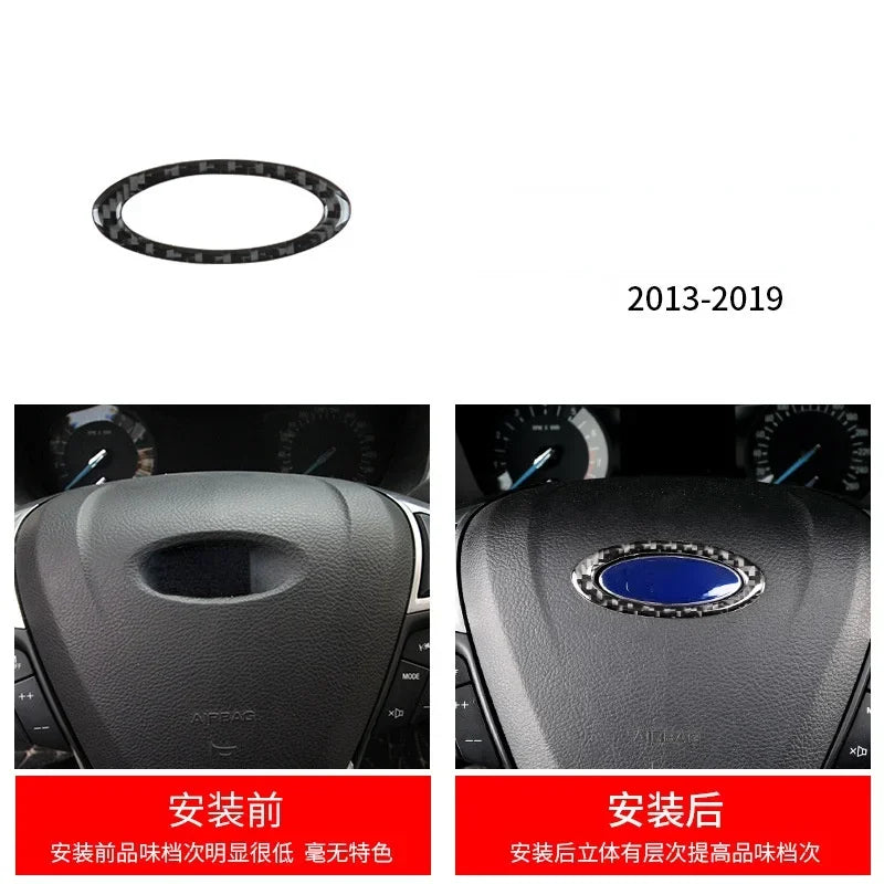 Fit for Ford Fusion Mondeo 2013–2019 Carbon Fiber Style ABS Interior Panel Cover Trim Stickers Car Decor Accessories