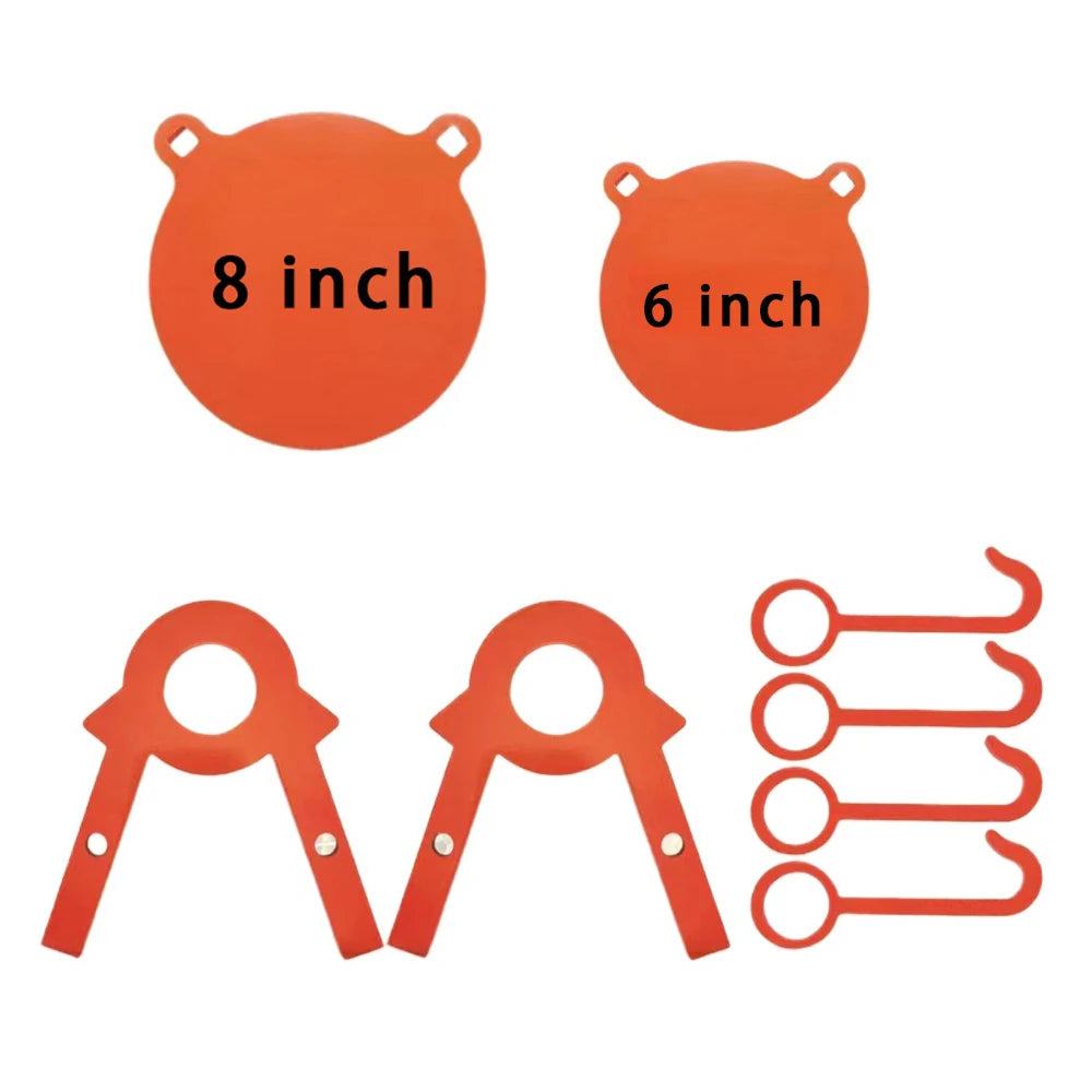 10mm thickness orange panda-shaped AR500 steel shooting practice target plate, suitable for live ammunition, strong and durable.