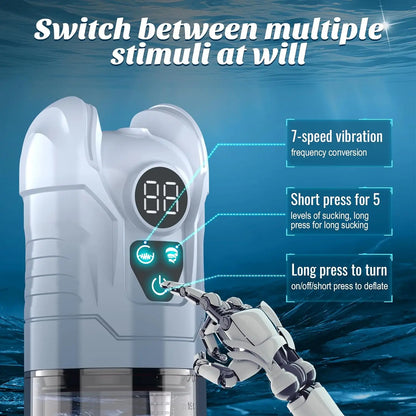 IPX7 Waterproof Electric Penis Pump for Enlargement Man Vacuum Pump Enlargement Extend Pump 4 Suction Levels 2 Silicone Sleeves