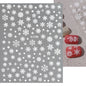 1sheet 3D White Snowflakes Nail Stickers for Christmas Winter Snow Flower Self-adhesive Nail Art Decals DIY Manicure Decorations