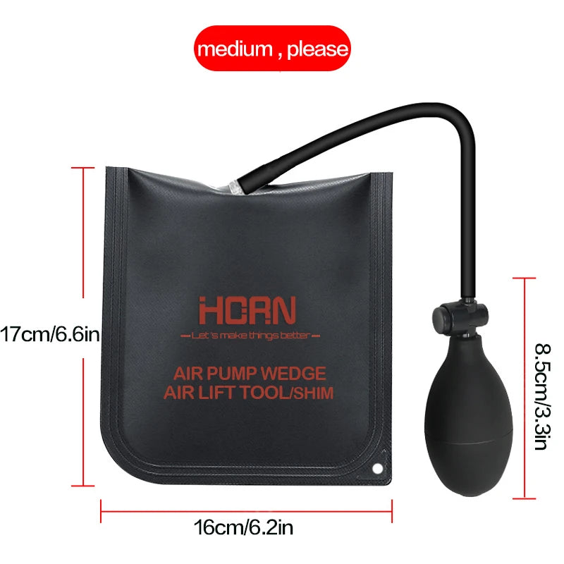 Air Wedge Bag, 3 Piece Strong Commercial Grade Air Bag Pump Professional Leveling Kit Alignment Tool Inflatable Shim Bag