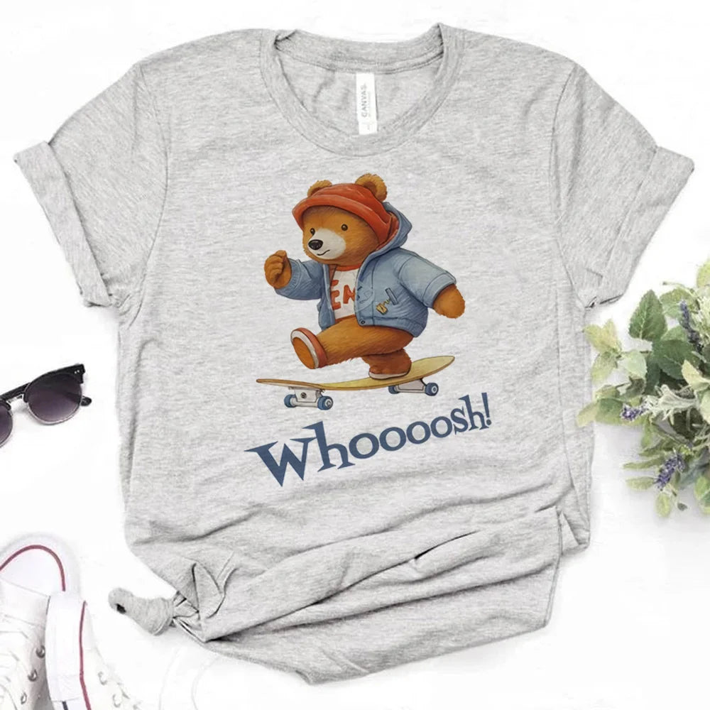 Bear t shirt women graphic t shirt female 2000s streetwear clothes