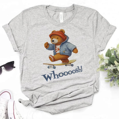 Bear t shirt women graphic t shirt female 2000s streetwear clothes