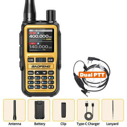 BAOFENG UV-5R Mini Walkie Talkie Full Band Bluetooth Programming Wireless Copy Frequency 2 PTT AM FM Type-C Long Range Ham Radio