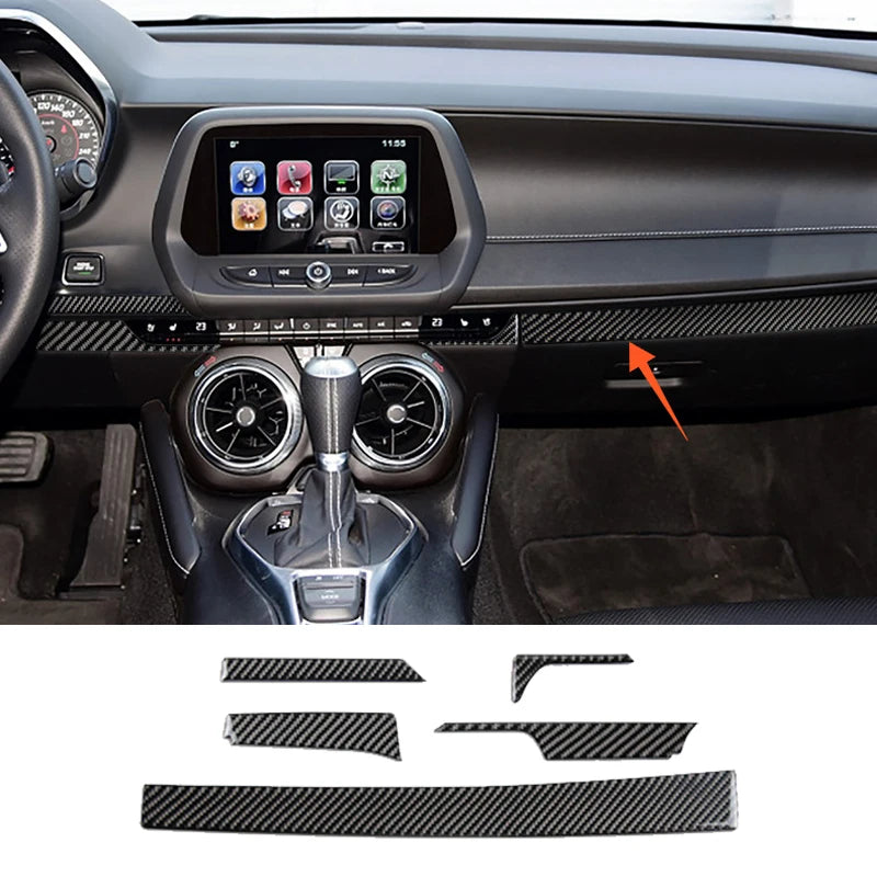 For Chevrolet Camaro 2016-2019 Car Dashboard Panel Cover Decorative Sticker Carbon Fiber Style Interior Modification Accessories
