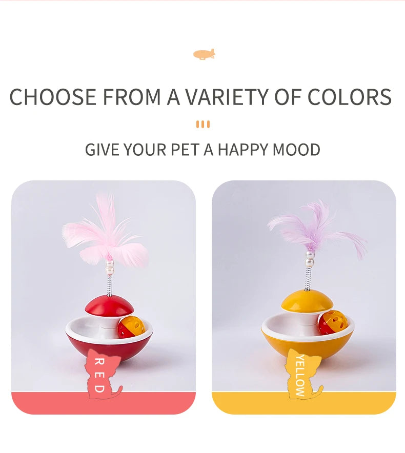 New Durable Funny Pet Cat Toys For Entertain Itself Mimi Favorite Feather Tumbler With Small Bell Kitten For Catch