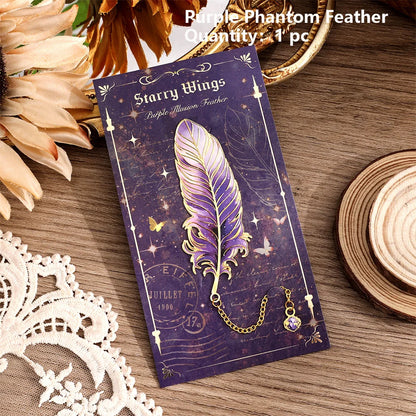 1 pc Metal Bookmarks with Chain Pendant Colorful Feather Design Unique Gifts for Book Lovers Writers Students Teachers Holiday