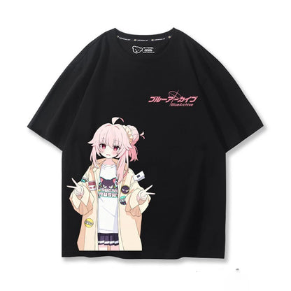 Takanashi Hoshino Game Blue Archive Cosplay T-shirts 3D Print Anime Cartoon Tees Summer Men Women Harajuku Y2k Short Sleeve Tops