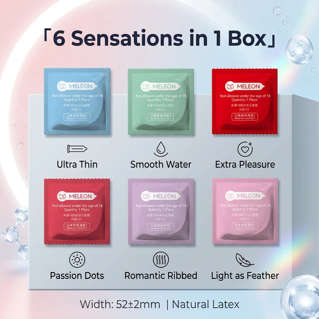 0.01 Ultra Thin Latex Condoms 6 Styles Lubricated Safe Contraception Intimate Products 12/36Pcs Box