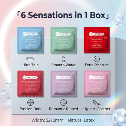 0.01 Ultra Thin Latex Condoms 6 Styles Lubricated Safe Contraception Intimate Products 12/36Pcs Box