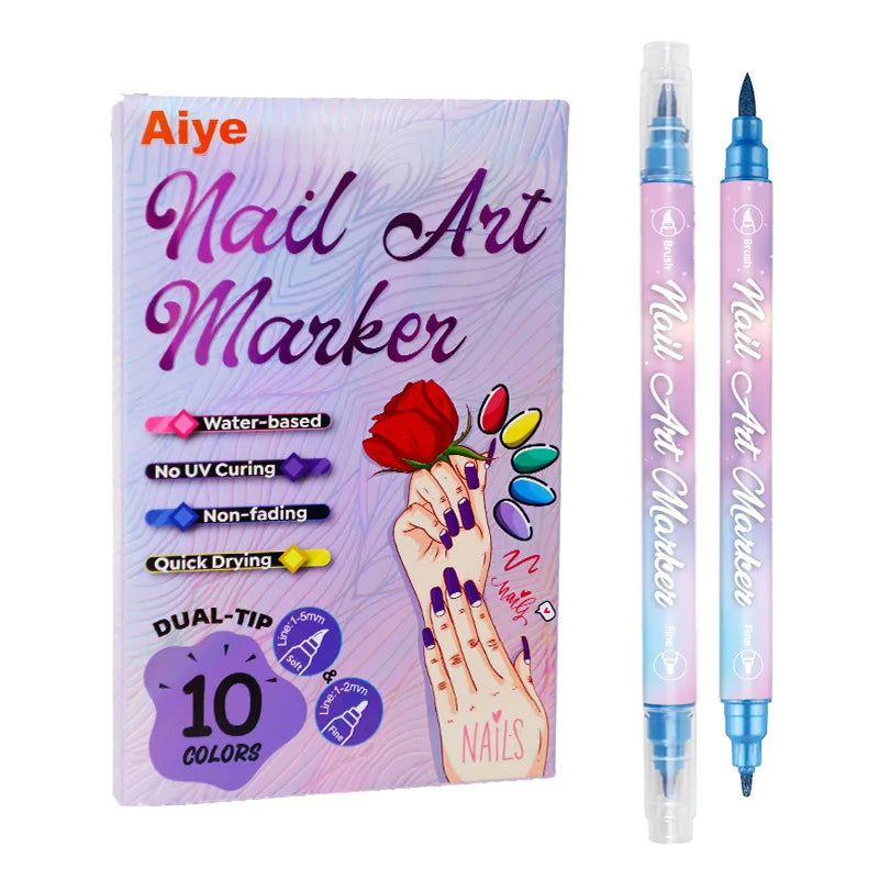 Nail Art Markers Customised Specialised Needle Tube Nail Art Pens Hand-Drawn Outline Pen Acrylic Paint Pen Set Acrylic Paintbrus