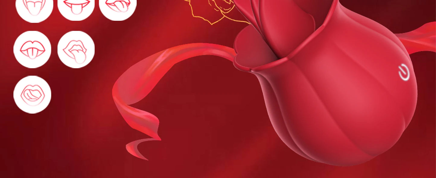 Rose toy Swing Tongue Licking Vibrator Female Powerful Oral Nipple Clitoris Stimulator Massager Adults Goods Sex Toys for Women