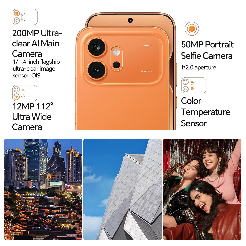 HONOR 600 5G Smartphone EU Version 200MP AI Ultra Night Camera 6400mAh Snapdragon 7 Gen4 AI Button 6.57"AMOLED 80W Supercharge