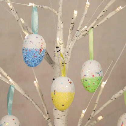 60cm Easter Brich Tree Lamp 40LED Easter Eggs Ornaments Hanging Easter Decorations for Home Spring Festival Party Table Decor