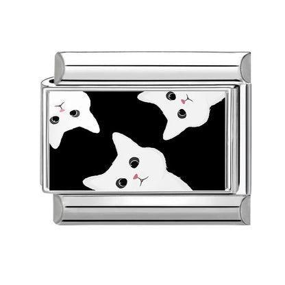 Fashion Dog Cats Star Black Red Charm Bracelet Fit 9mm Bracelet Stainless Steel Italian Links Making DIY Jewelrys Wholesale
