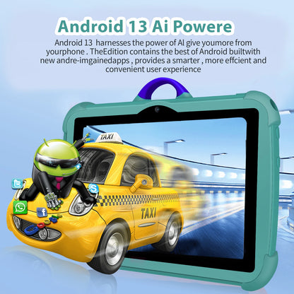 7 Inch Kids Tablet PC with Android 13 Quad Core 4GB RAM 64GB ROM Educational Learning Children's Favorite Cheap Simple Design