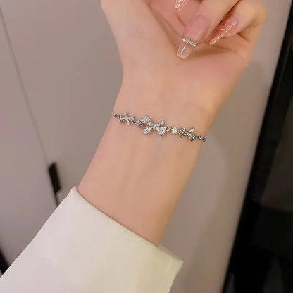 Zinc Alloy Bracelet Sparkling Zircon Flower Bracelet Handmade Bracelet Alloy For Daily Wear Fashion Accessory Party