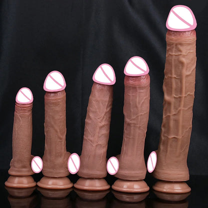 Cheap 5 Sizes Silicone Big Dildo Realistic Skin Feel Fake Penis Soft Small Cock Woman Man Masturbation Suction Cup Anal Sex Toys