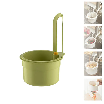 Self Cleaning Kitchen Sink Strainer Basket Press Automatic Dumping Waste Catcher Faucet Hanging Draining Basket Trash Filter