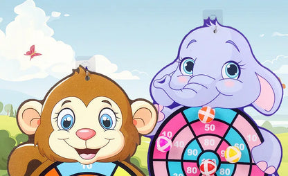 Animals Dart Board Games for Kids Montessori Target Sports Game Toys with 2 Sticky Balls Educational Games for Children Boy Girl