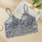 Lace Flower Suspender Top for Women Sexy Hollow Skin-friendly Solid Color Removable Pad Wireless Bra
