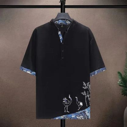 (Shirt + trousers) 2026 summer shirts men fashion Cotton shirts men's breathable sets High quality shirts Two Piece size M-5XL