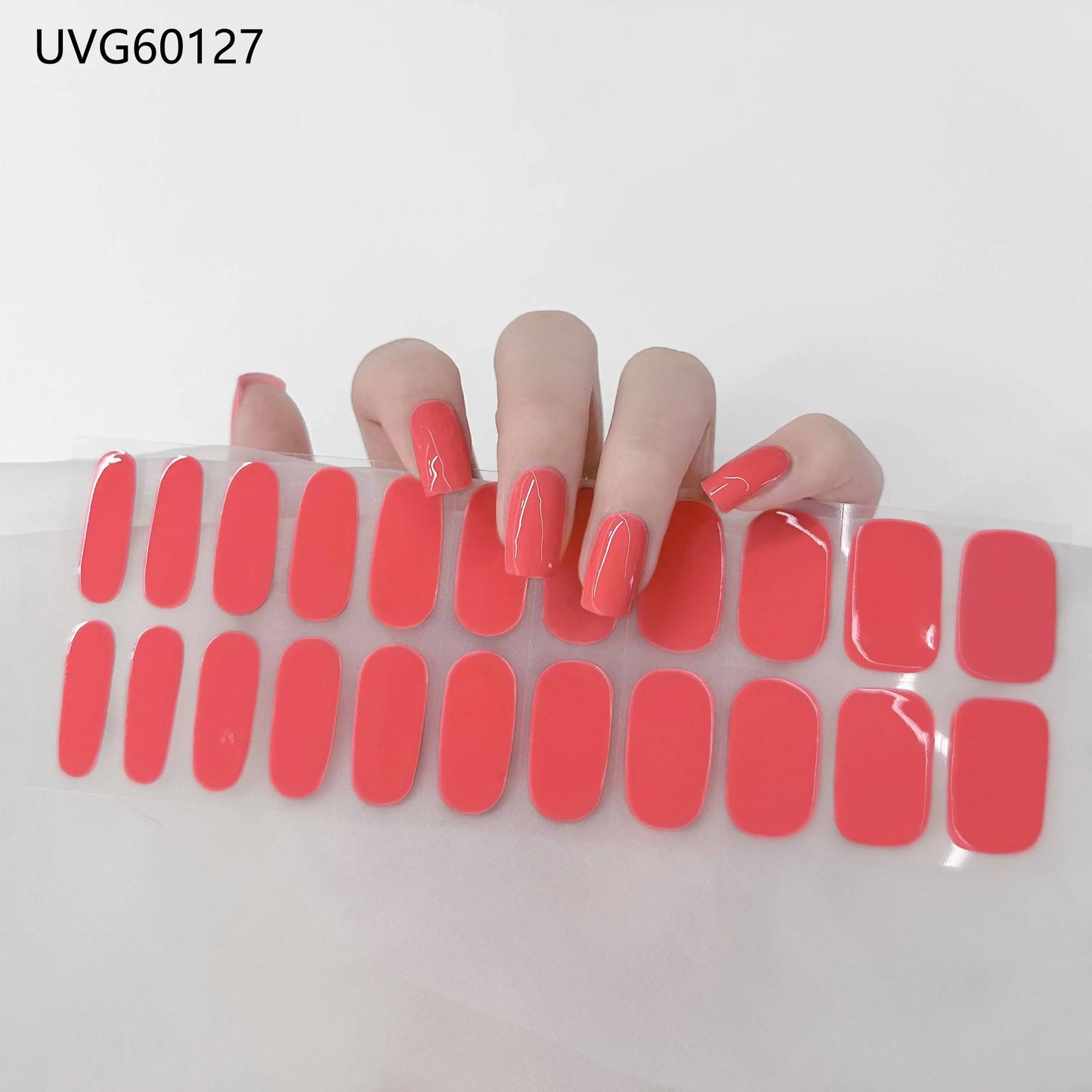 20/22Tips UV Semi cured Gel Nail Stickers Waterproof Long Lasting Full Gel Nail Wraps Press On Nail Decal DIY Manicure