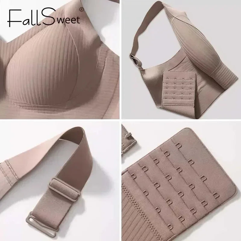 FallSweet 1/2PCS Seamless Push Up Bra for Woman Wireless Bralette Soft Comfortable Breathable Lingerie for Large & Small Bust