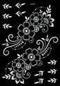 Flower Tattoo Stencil Reusable Henna Template for Hand and Body Henna Tattoo Design for Wedding Festival Party Tattoo Tools