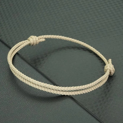 Minimalist Handwoven Rope Bracelet Unisex Sliding Adjustable 4 Styles Chroma 2mm Ethnic Cord Braclet Couple Casual Daily Jewelry