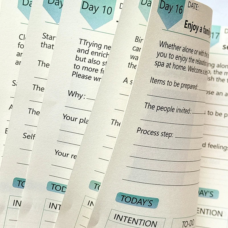 Mr Paper 36 Pages Self Care 30 Day Challenge Planner Notebook Journal Schedule Organiser for Office, School and Study Stationery