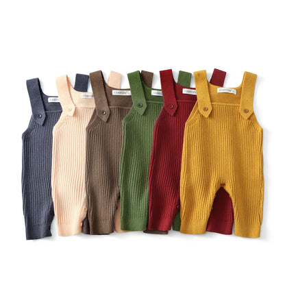 MILANCEL New Spring Baby Overall 3M-6Y Solid Color Infant Girls Knit Rompers 6 Colors Versatile Children Suspenders Jumpsuit