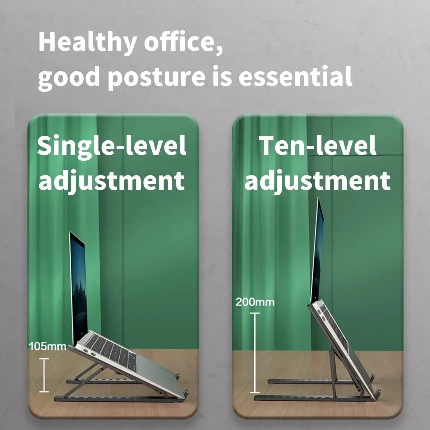 Foldable Portable Laptop Stand Adjustable Computer Monitor Holder for MacBook iPad Air Tablet Notebook Base Desk Mount