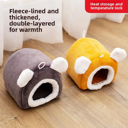 Winter Warm Hamster Nest Thickened Small Pet House Cute Cotton Bedding for Hamsters Birds Rabbits Squirrels Small Supplies