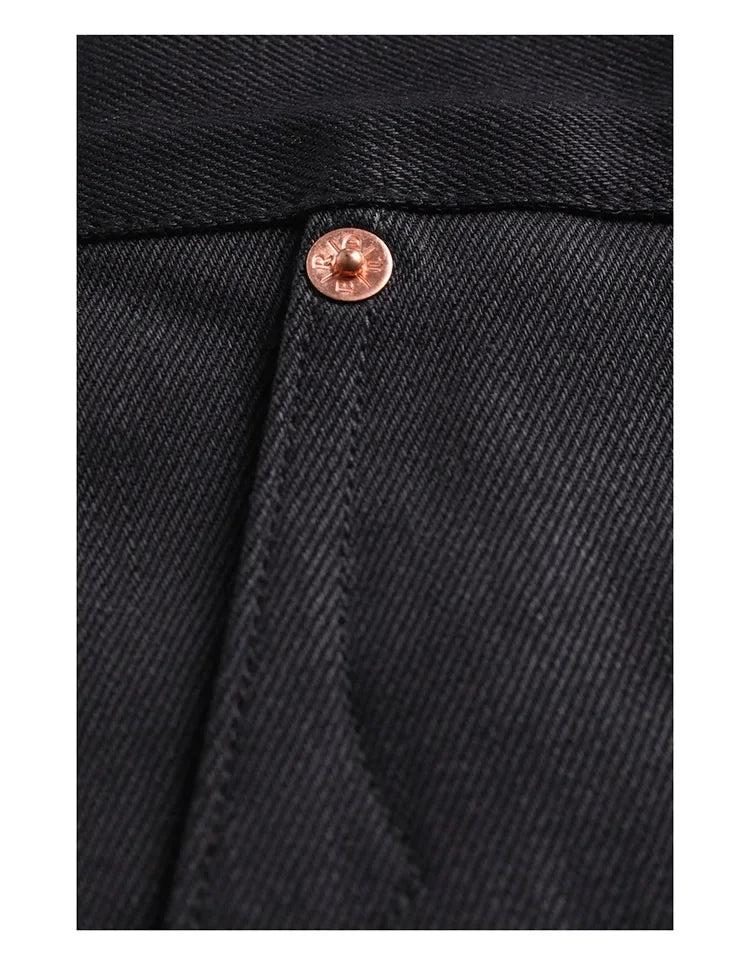 Red Tornado Black Men's Jeans Relaxed Fit 14.5oz Selvedge Denim Officer Trousers