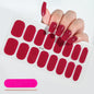 16Tips French Semi-Cured Gel Nail Wraps Sticker Pure Color Full Cover UV Gel Nail Polish Wraps Long-Lasting Nail Extension Decal