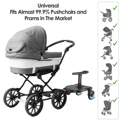 Twins Baby Stroller Pedal Adapter Stroller Accessorie Second Children Auxiliary Trailer Twins Scooter Standing Plate with Seat