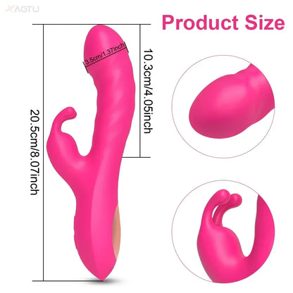 Powerful Rabbit Vibrator Women G-Spot Clitoral Stimulator Vagina Nipple Massager Dildo Female Masturbator Adult Sex Toy