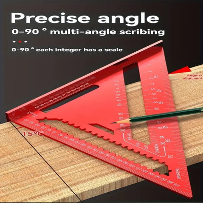 7/12 Inch Precision Aluminum Woodworking Angle Ruler with Serrated Edges, Suitable for Precision Measurement