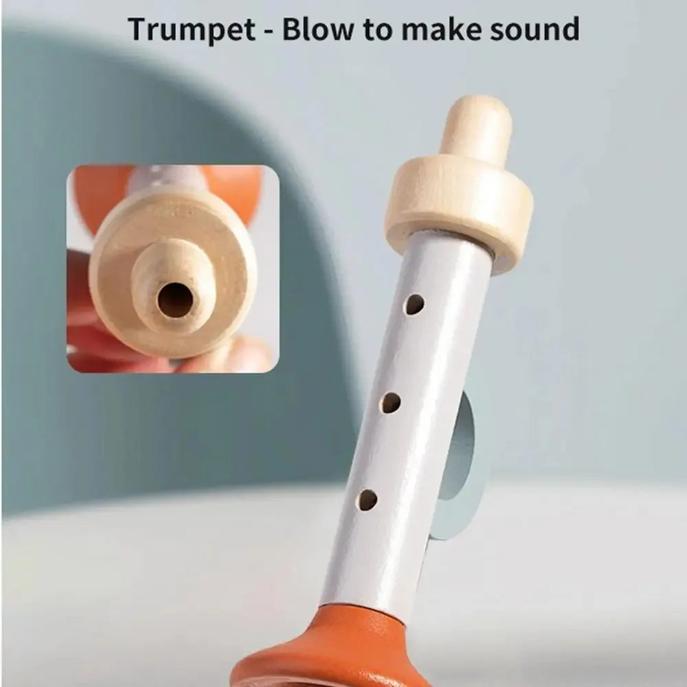 Kids Drum Set Wooden Musical Instruments for Toddlers Baby Preschool Educational Musical Toys Montessori Toys for Kids Ages 3-6