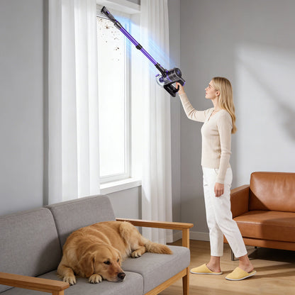 550W Cordless Vacuum Cleaner Brushless Motor System Interactive LED Digital Display Anti-Tangling Hair Cleaning System Powerful Suction Handheld Floor Cleaner For Home Carpet Hard Floor Pet Hair
