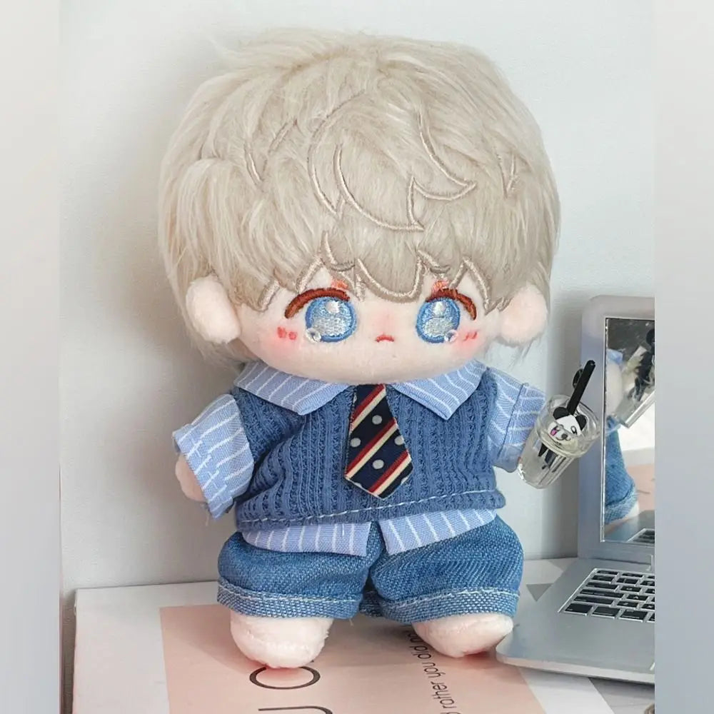 10cm Doll Clothes Blue Brown Changing Dress Game Doll Blouse Pants Suit Photo Prop Playing House Mini Shirt Necktie Pants Toy
