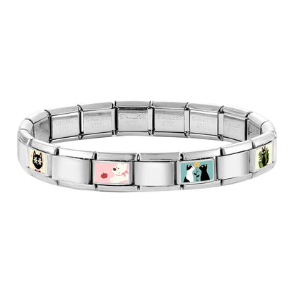 2026 Women's Funny Cat Bite Tail Elephant Dog Animals Italian Charm Link Fit 9mm Stainless Steel Module Bracelet Making Jewelrys