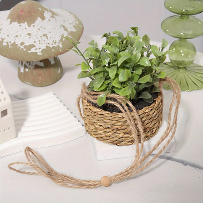 XIYA FLOWER Green Artificial Plants Eucalyptus Grass Woven Rosemary Potted Plants Grass Mound 40cm PE Material Home Decoration