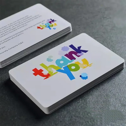 Custom PVC Business ID Card Own Design Logo Name Plastic Waterproof Double Side Glossy Matte Thank You 0.38mm 85.5*54mm 200pcs