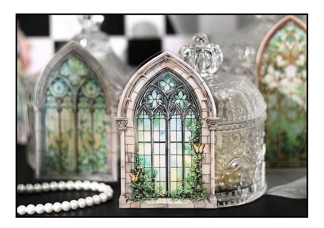 10pcs Flowers Window Sticker PET Materials Collage Junk Journal DIY Scrapbooking Supplies Aesthetics Decor Sticker