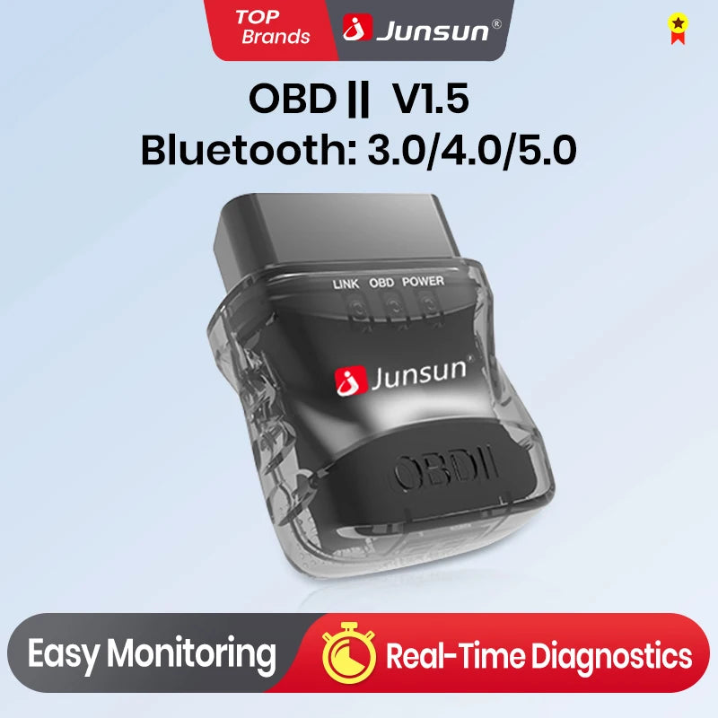 Junsun Auto Scanner Mini ELM327 Bluetooth Adapter OBD2 Car Diagnostic Tool Scanning Tool Android/IOS Car DVD Accessories